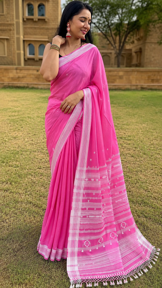 Bhujodi-Kala cotton HANDLOOM saree (subject to availability)