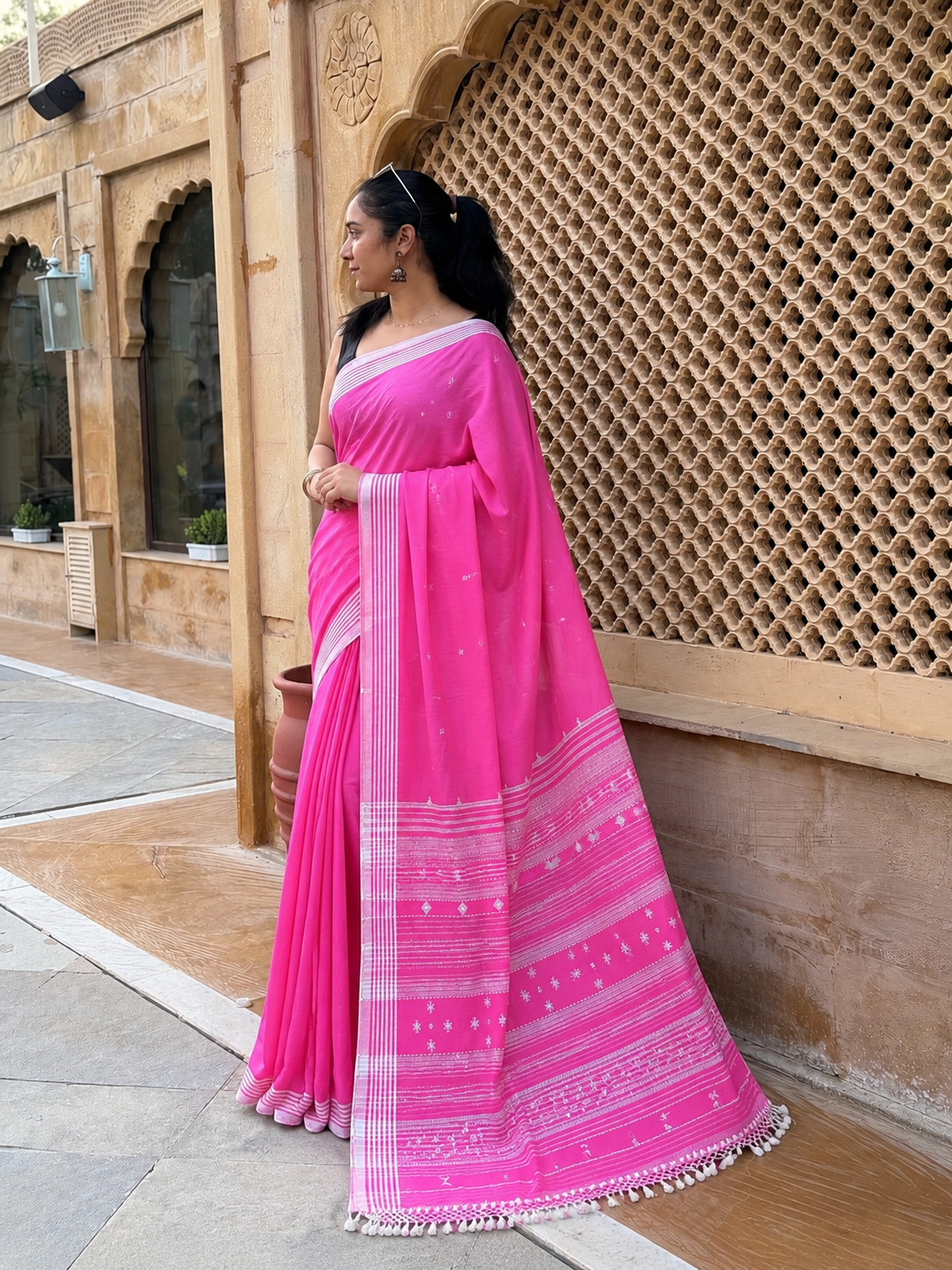 Bhujodi-Kala cotton HANDLOOM saree (subject to availability confirm before placing an order WhatsApp no : 9136956003)