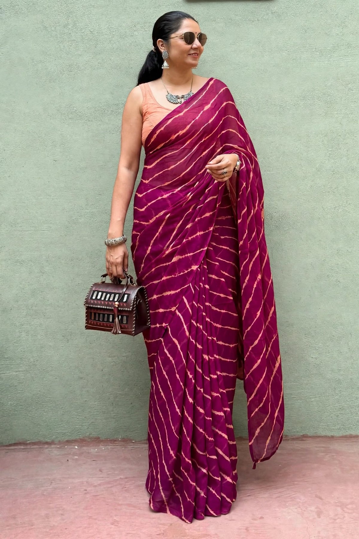 Laheriya Chiffon saree