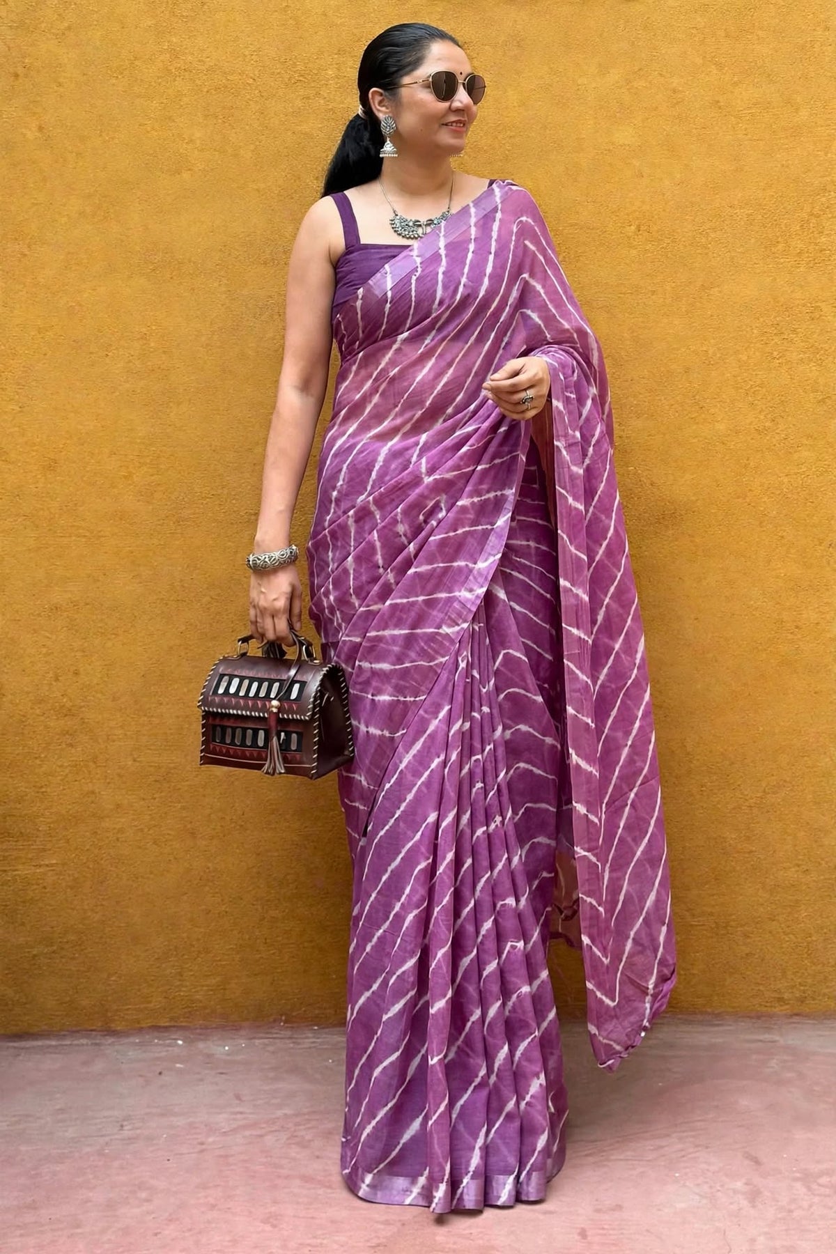 Laheriya Chiffon saree: Ready to ship