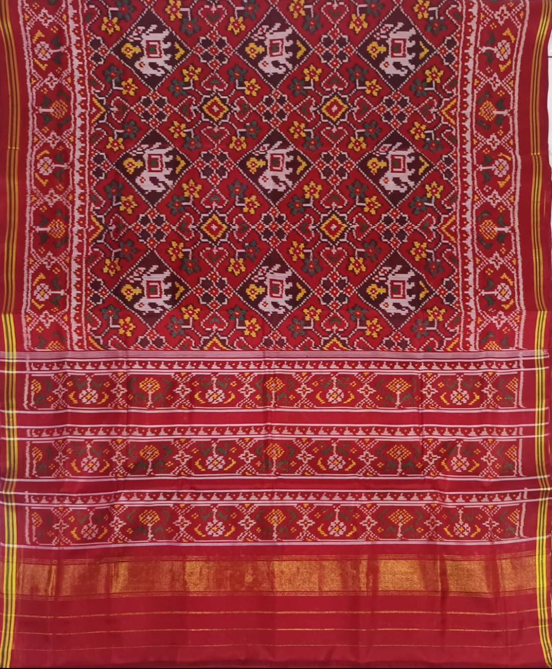 Red Single Ikat Patola