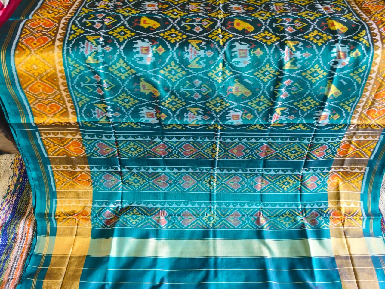 Aqua Single Ikat Patola