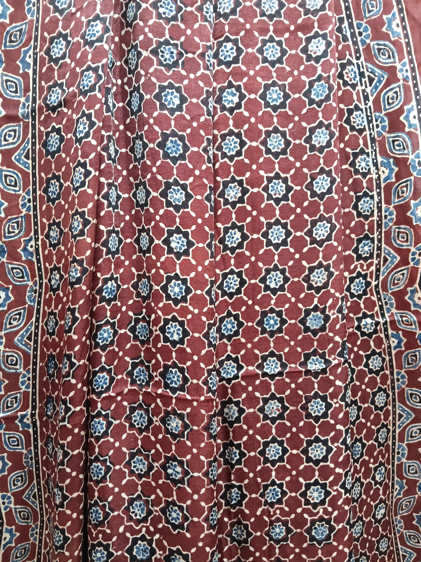 Ajrakh Modal Tissue Dupatta - Maroon