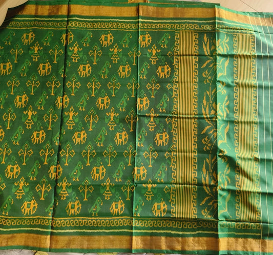 Green figure Single Ikat Patola
