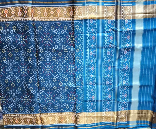 Blue Manekchowk Single Ikat Patola