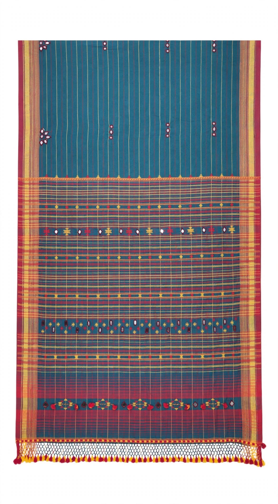 Bhujodi Handloom Soft Cotton x Mirror work saree