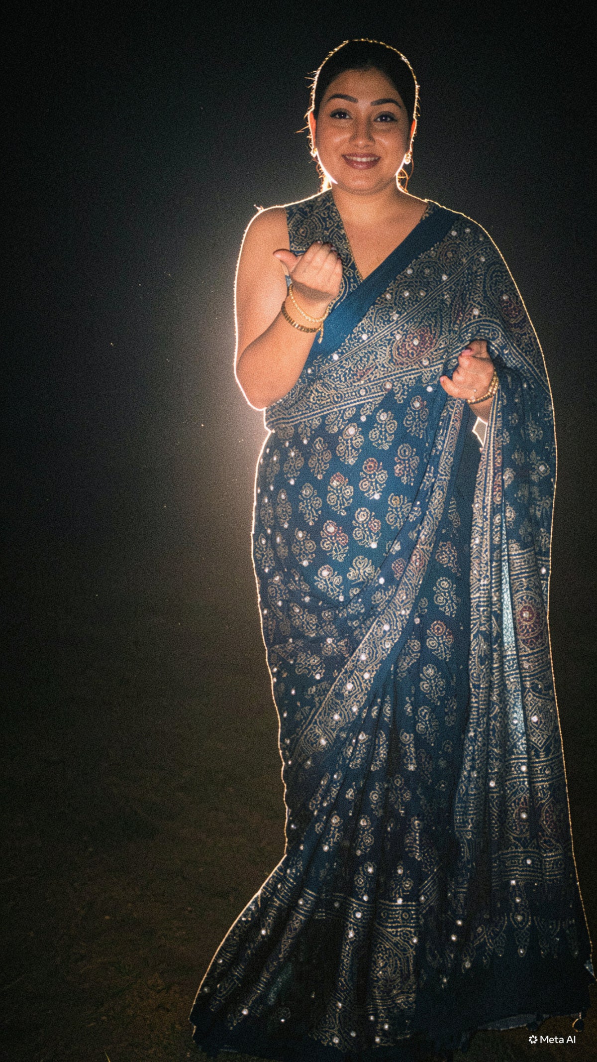 Ajrakh modal silk saree : Ready to ship in 15-20 days