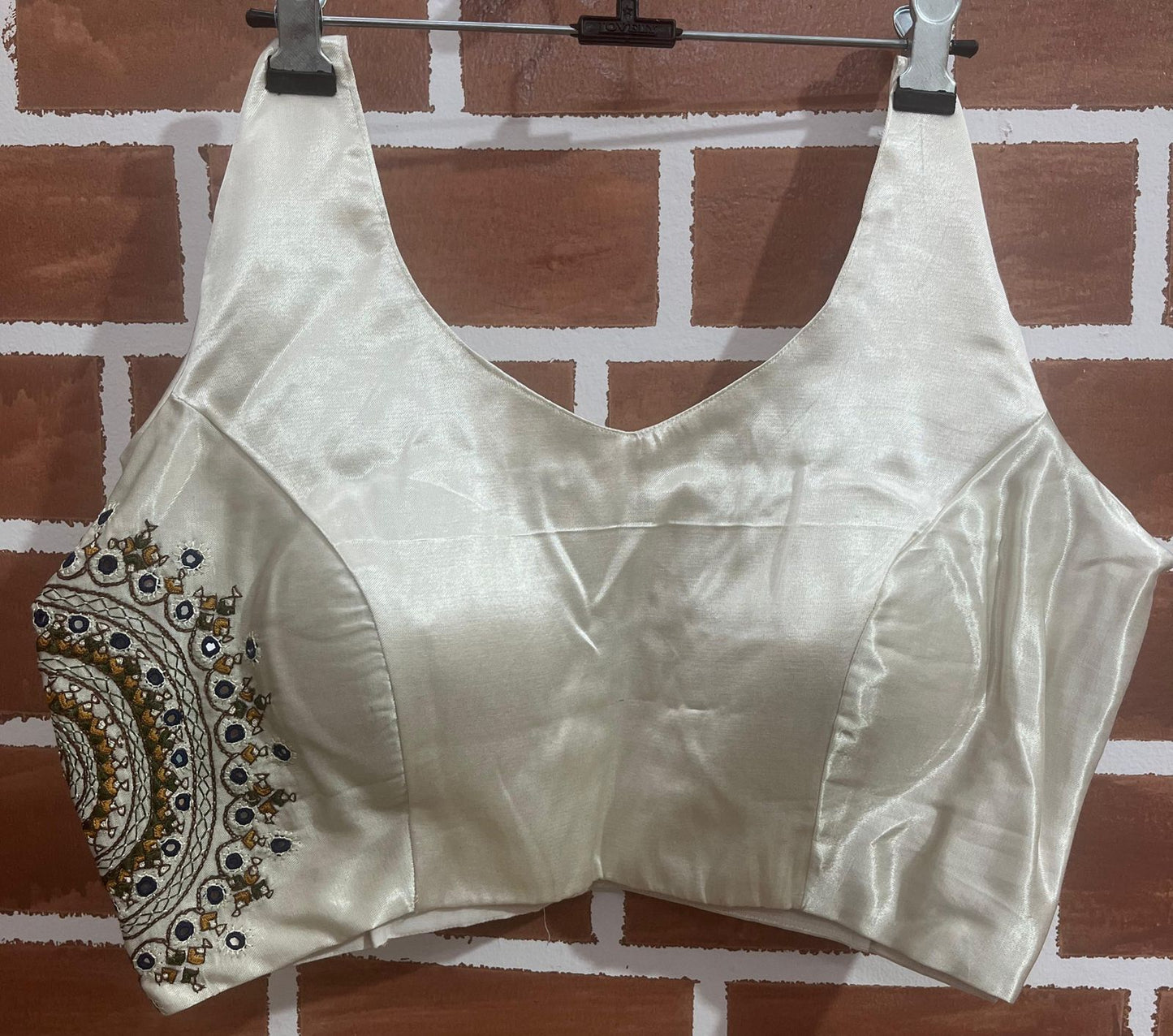 Ivory Mashru Blouse