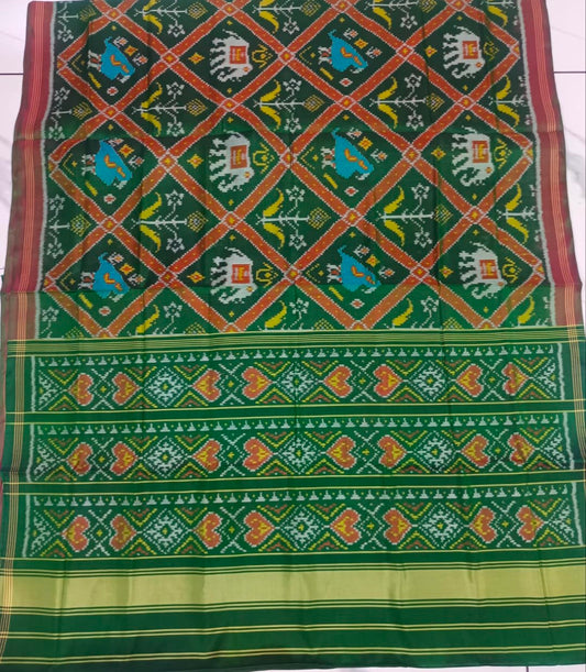 Green Single Ikat Patola