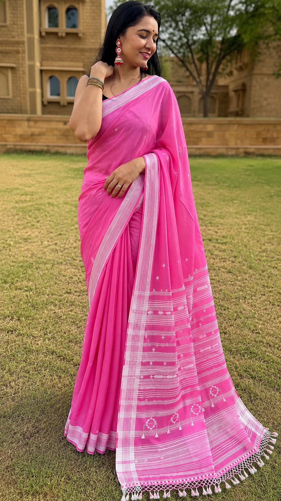 Bhujodi-Kala cotton HANDLOOM saree (subject to availability confirm before placing an order WhatsApp no : 9136956003)