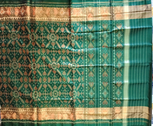 Green Manekchowk Single Ikat Patola