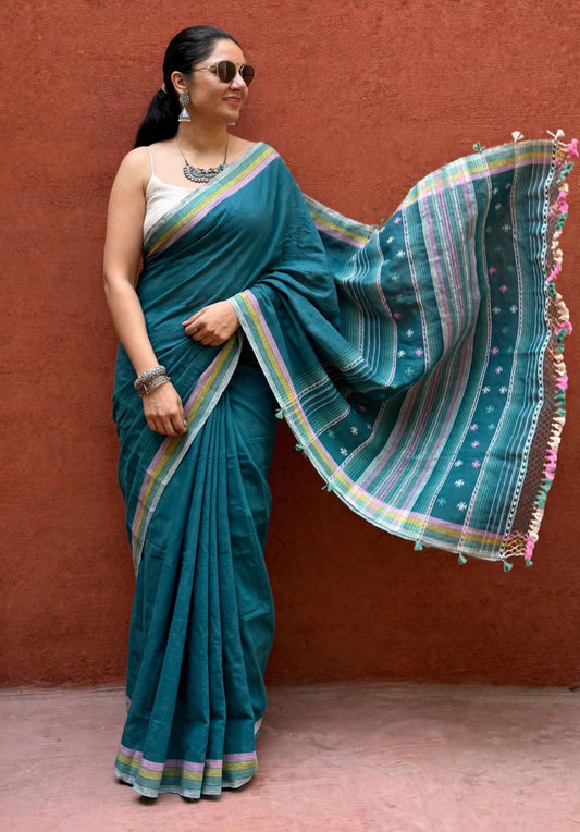 Bhujodi-Kala cotton HANDLOOM saree (subject to availability confirm before placing an order WhatsApp no : 9136956003)