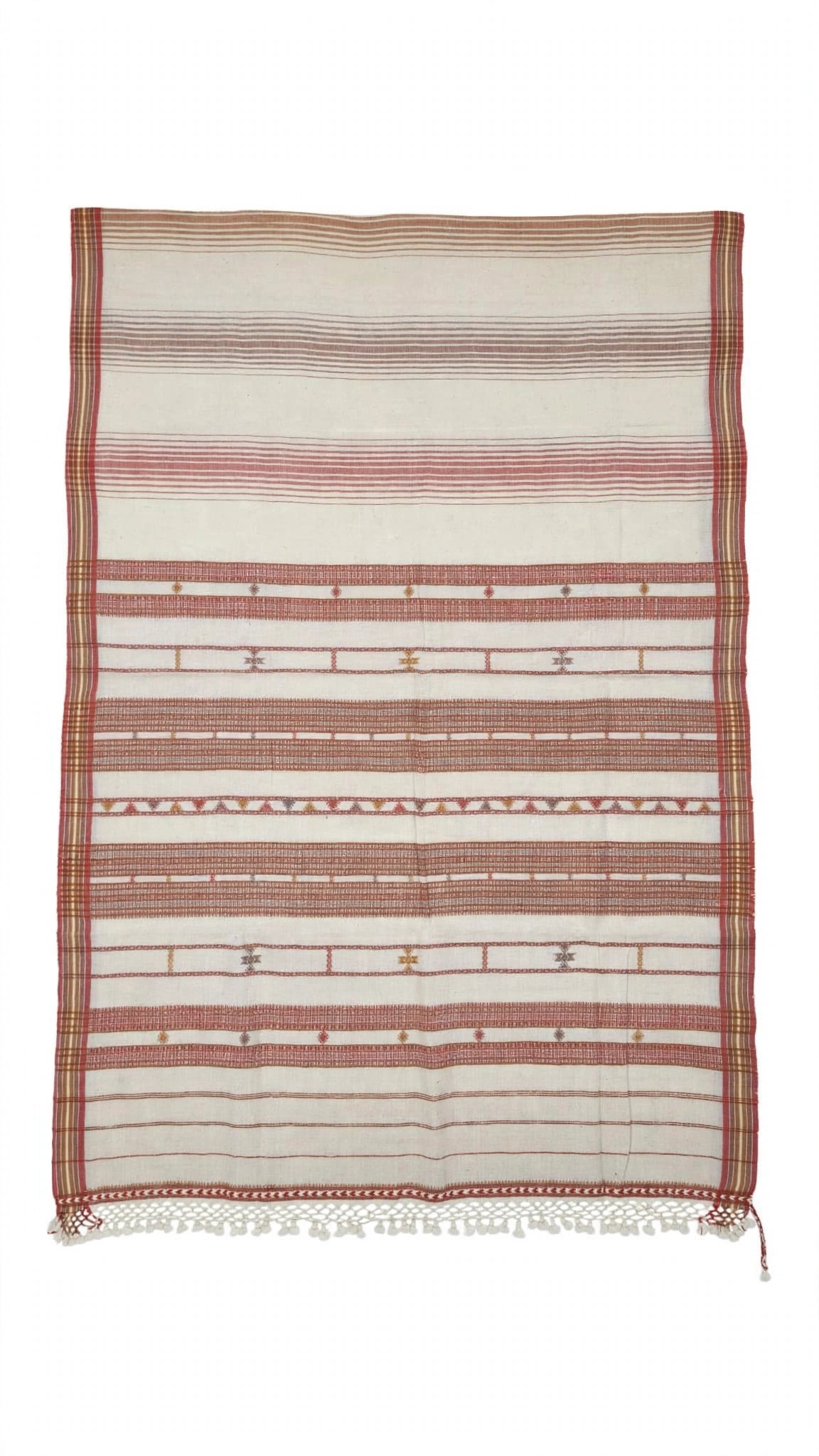Bhujodi : Fine Kala Cotton Handloom Saree with hand stitched mirrors (check availability WhatsApp : 9136956003)