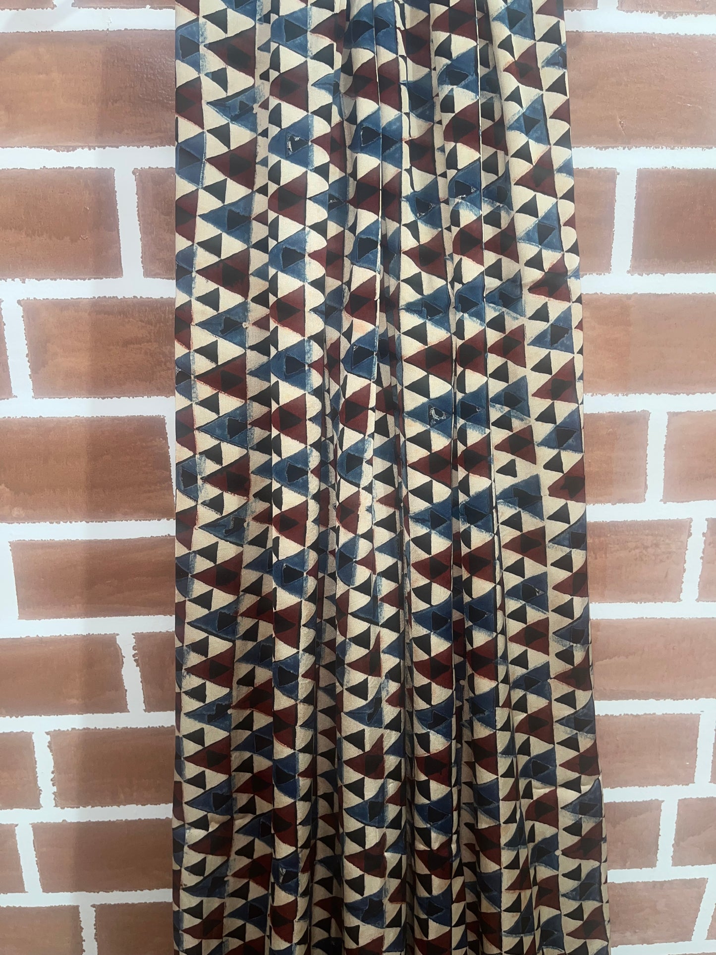 Ajrakh modal silk saree : Make to order