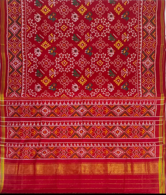 Red Single Ikat Patola