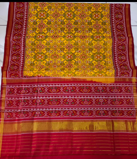Red & Yellow Single Ikat Patola