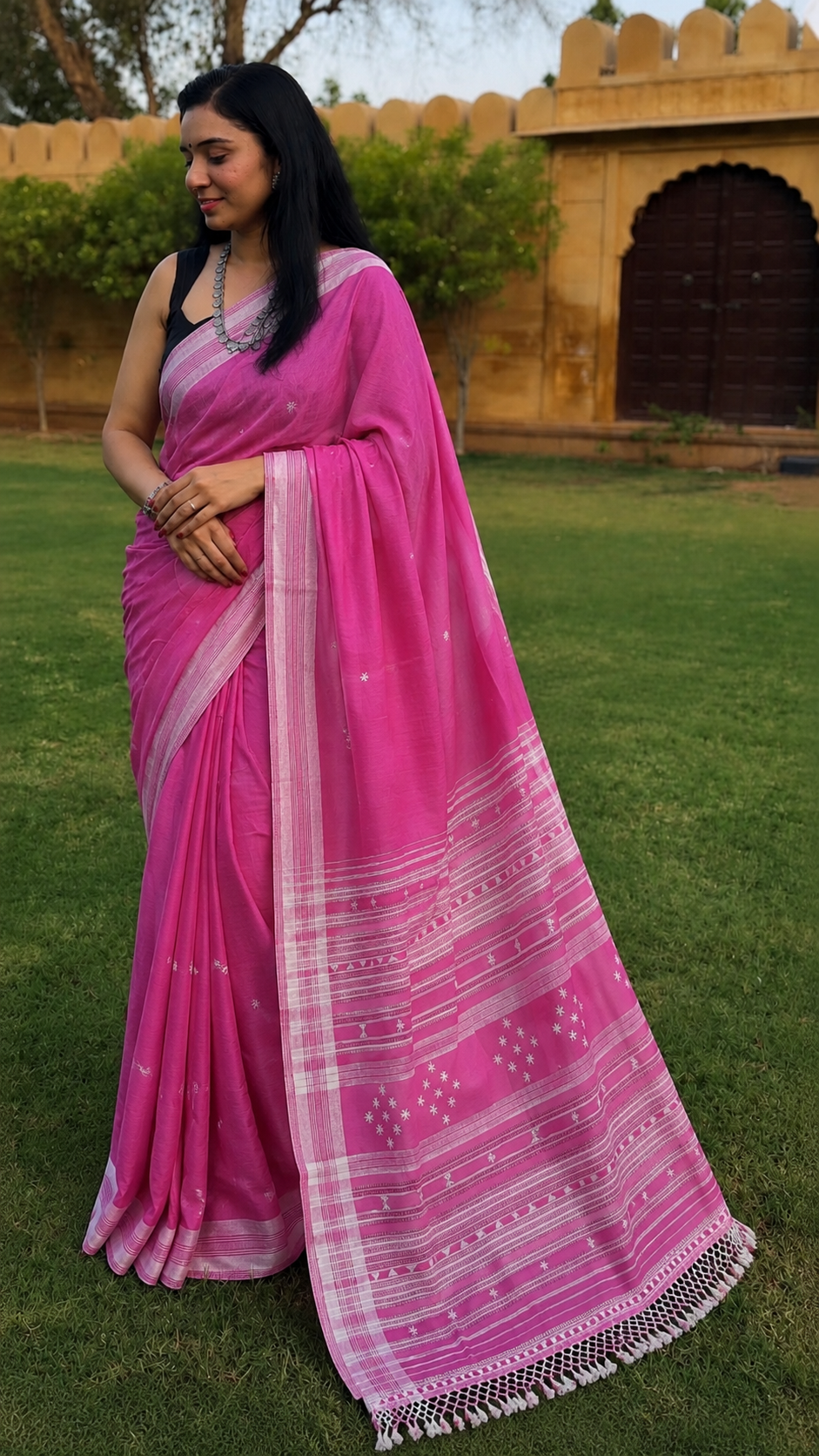 Bhujodi-Kala cotton HANDLOOM saree (subject to availability confirm before placing an order WhatsApp no : 9136956003)