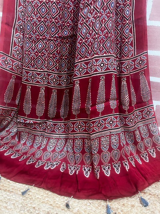Ajrakh modal dupatta