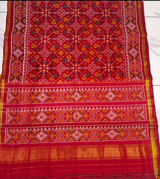 Red Single Ikat Patola