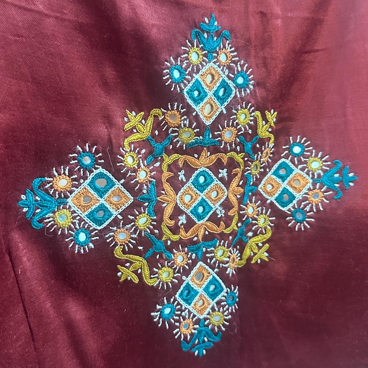 Maroon Mashru Blouse