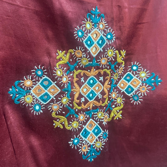 Maroon Mashru Blouse