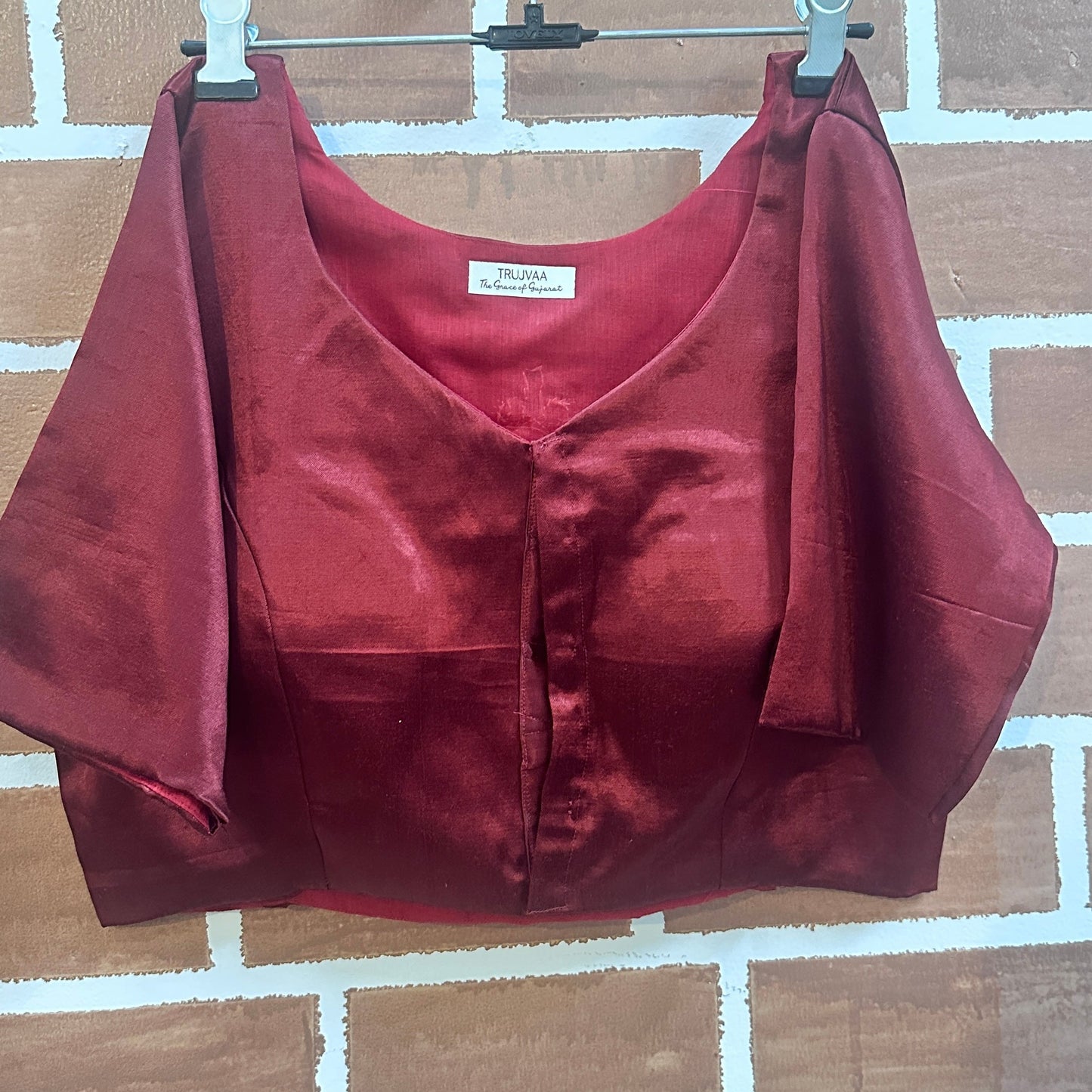 Maroon Mashru Blouse