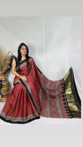 Ajrakh Modal Silk Tissue Pallu saree