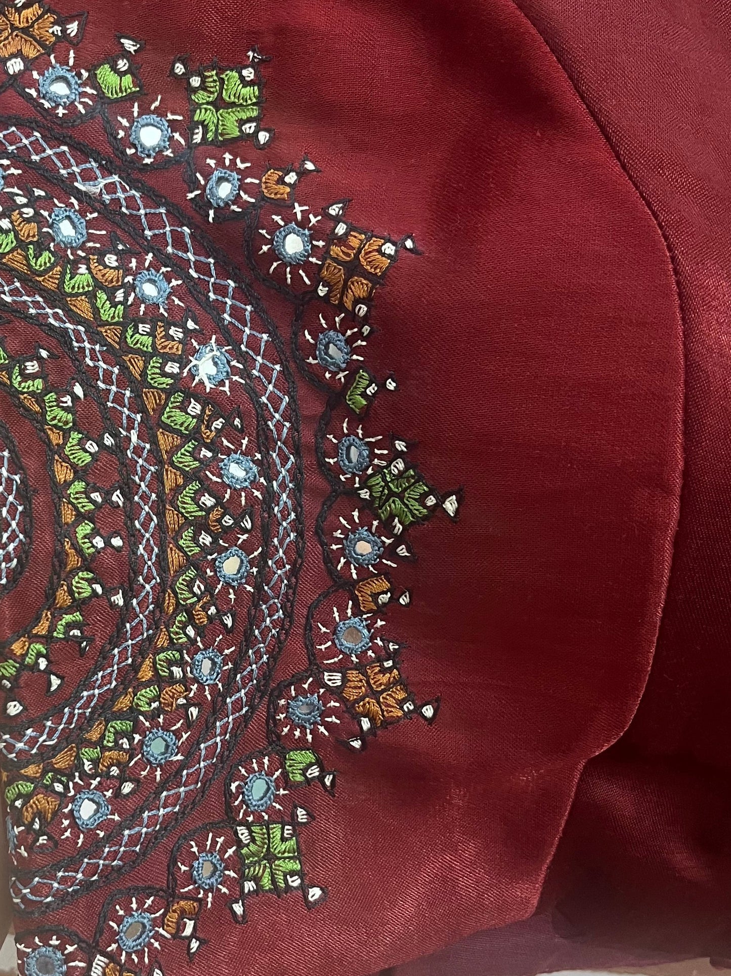 Maroon Mashru Blouse