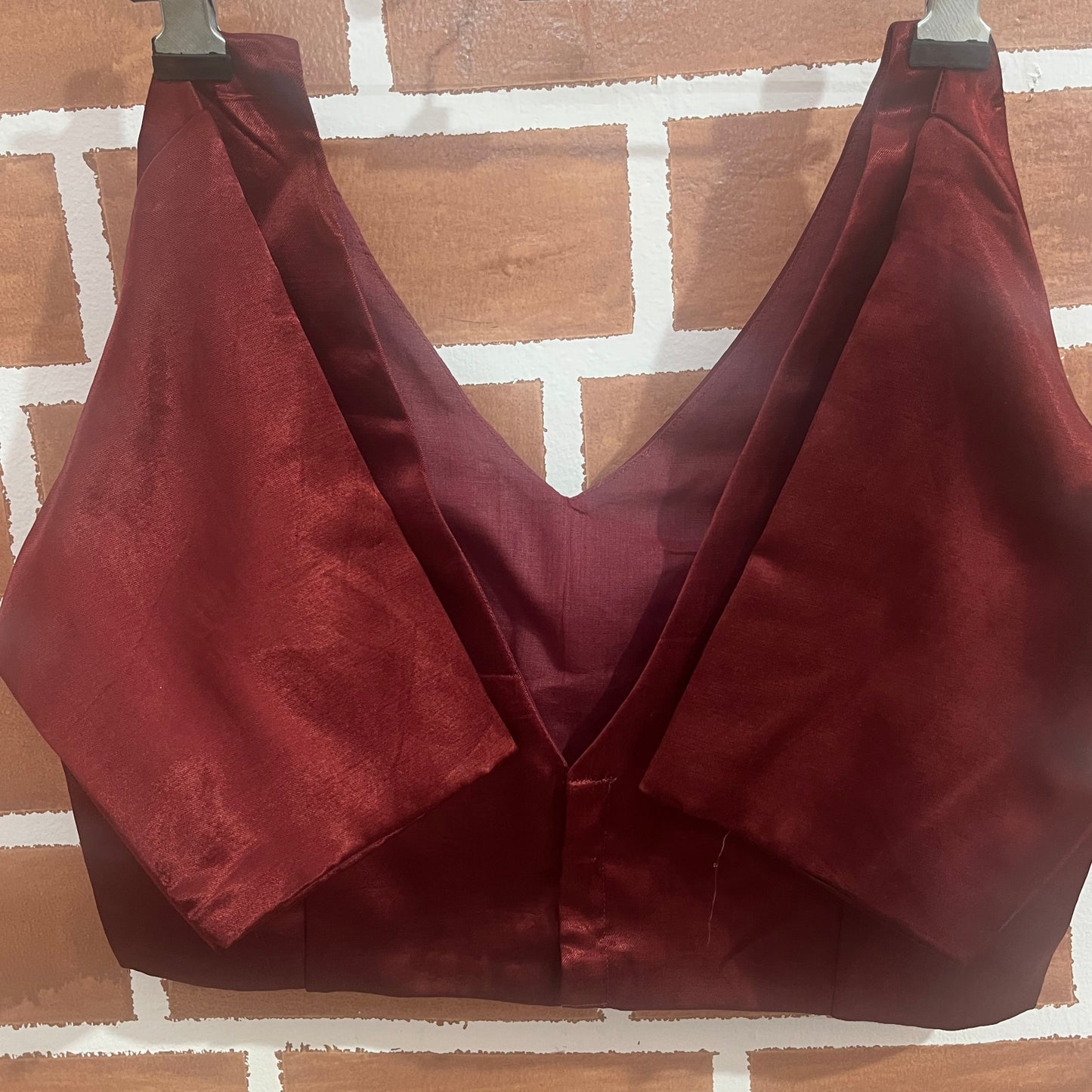 Maroon Mashru Blouse