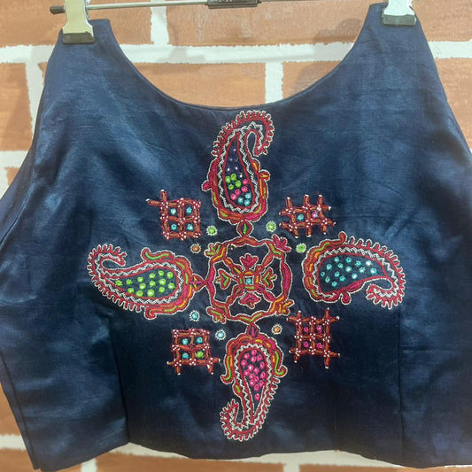 Blue Mashru Blouse