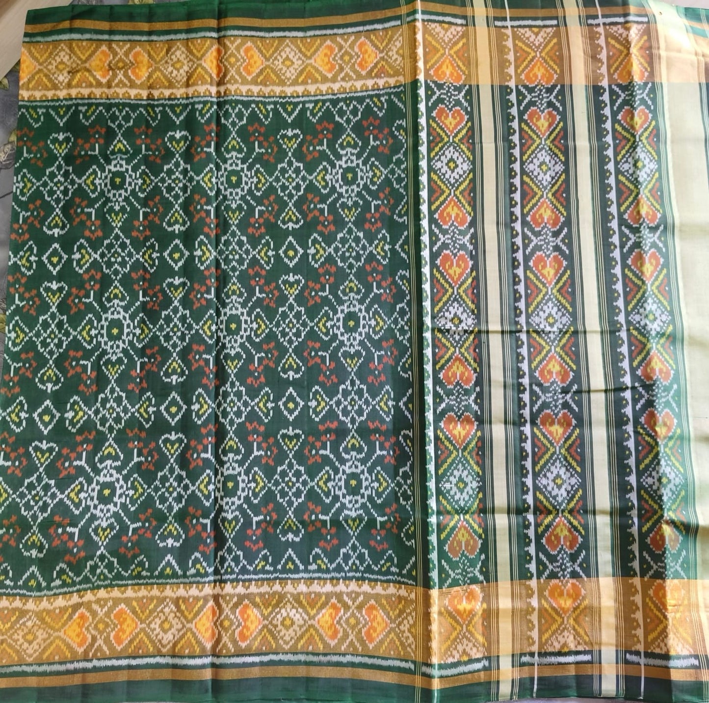 Green Single Ikat Patola