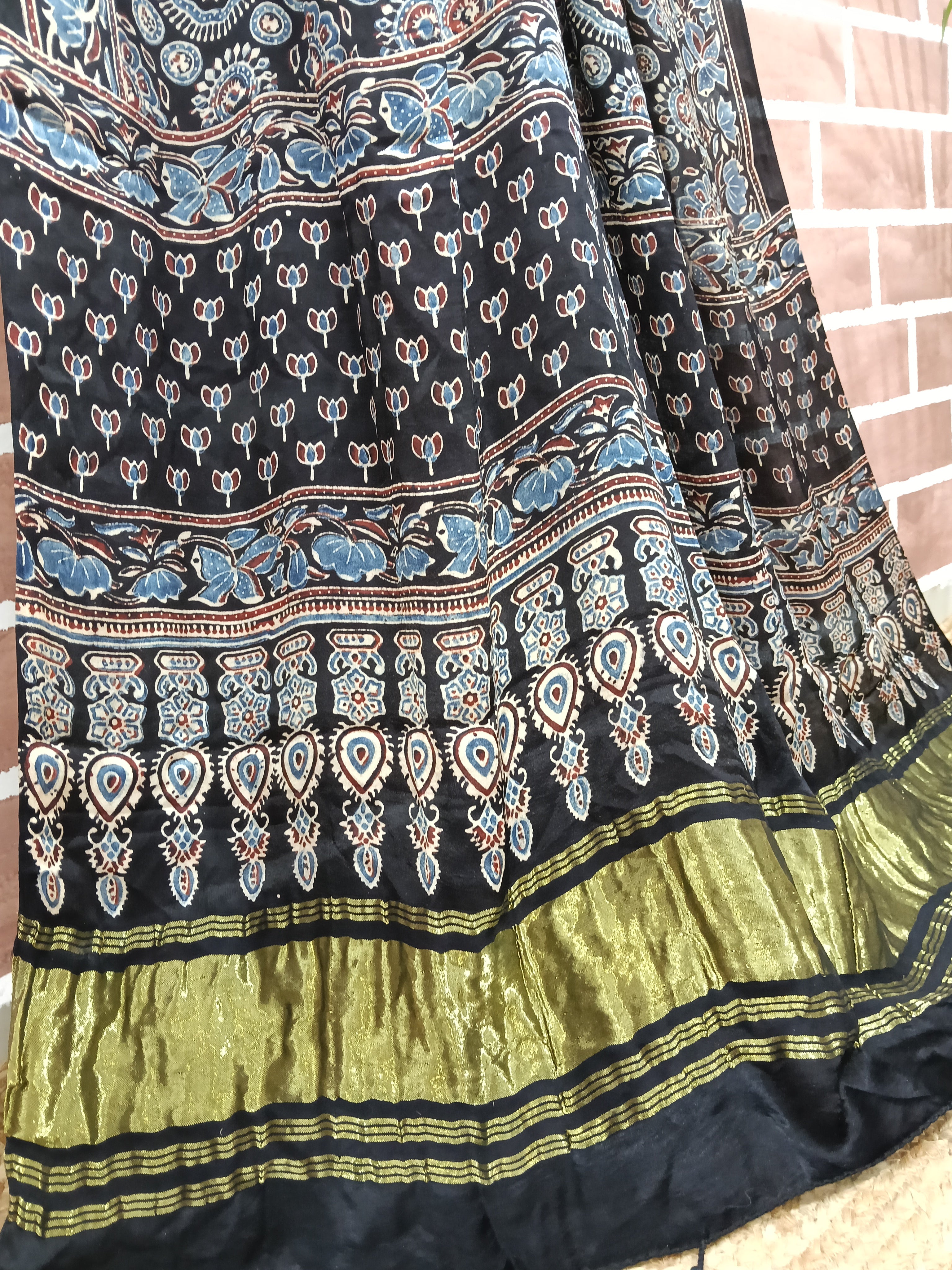 Ajrakh Modal Tissue Dupatta